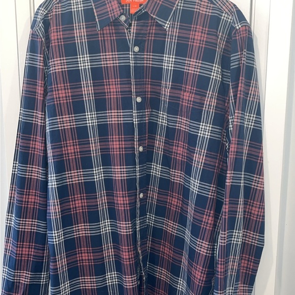 Men Large Long Sleeve Button Up Plaid Shirt - Picture 1 of 4